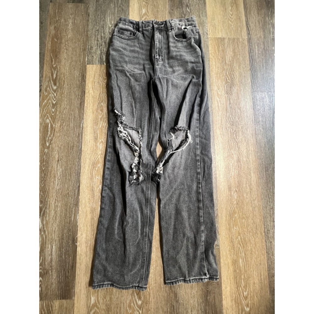PacSun 90s Boyfriend Jeans Womens 27 Gray Good Distressed Ripped High Rise Denim